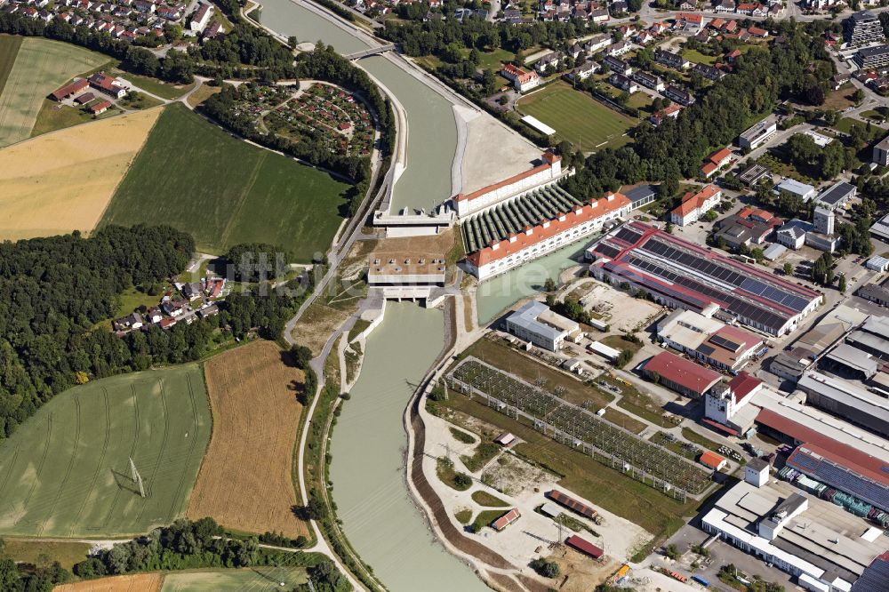 Luftbild Töging am Inn - Wasserkraftwerk in Töging am Inn im Bundesland Bayern, Deutschland