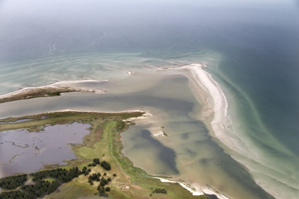 Luftbild Born am Darß - Wasseroberfläche an der Meeres- Küste in Born am Darß im Bundesland Mecklenburg-Vorpommern, Deutschland