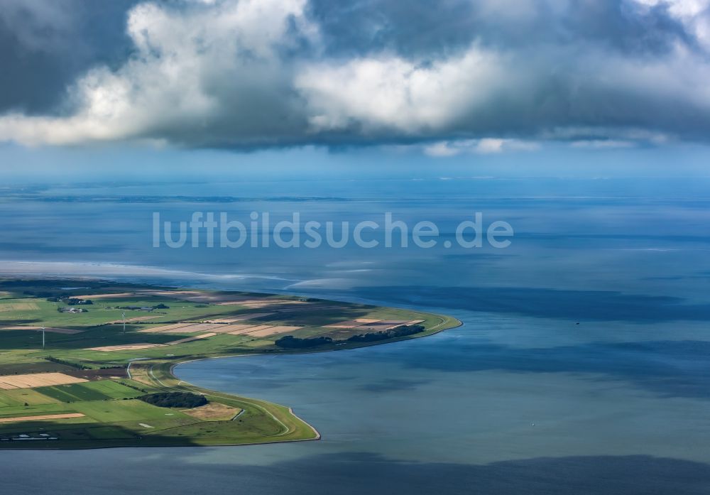 Luftbild Wyk auf Föhr - Wasseroberfläche an der Meeres- Küste der Nordsee in Wyk auf Föhr im Bundesland Schleswig-Holstein, Deutschland