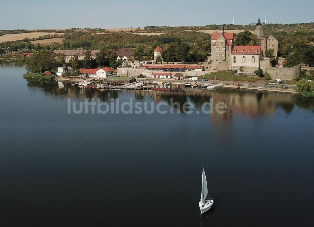 Luftbild Seegebiet Mansfelder Land - Wasserschloß Schloss am Vietzbach in Seeburg im Bundesland Sachsen-Anhalt, Deutschland
