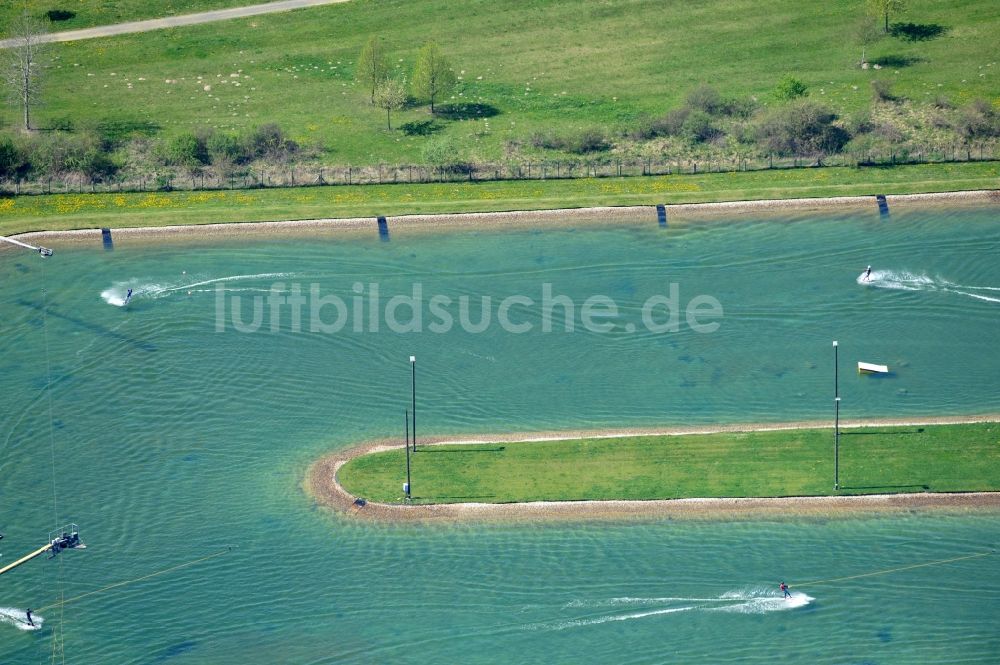 Großbeeren aus der Vogelperspektive: Wasserskianlage der Wasserskilift Großbeeren GmbH