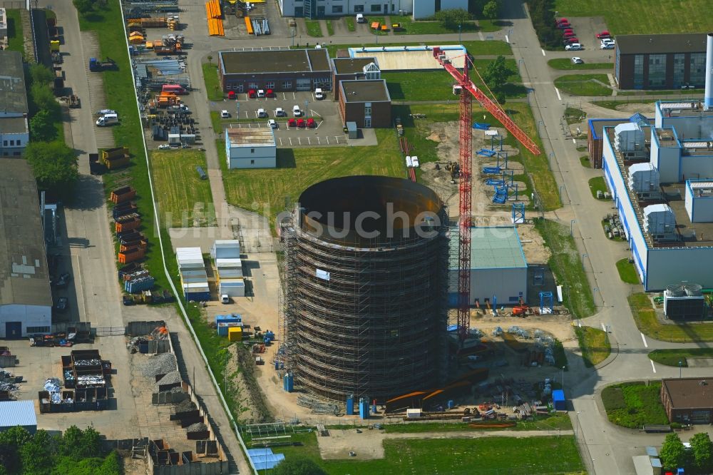Luftaufnahme Rostock - Wasserspeicher - Neubau in Rostock im Bundesland Mecklenburg-Vorpommern, Deutschland