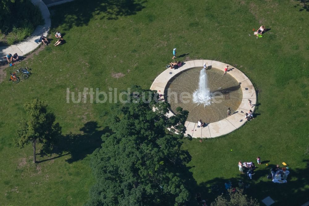 Luftbild Erfurt - Wasserspiele- Brunnen in Erfurt im Bundesland Thüringen, Deutschland