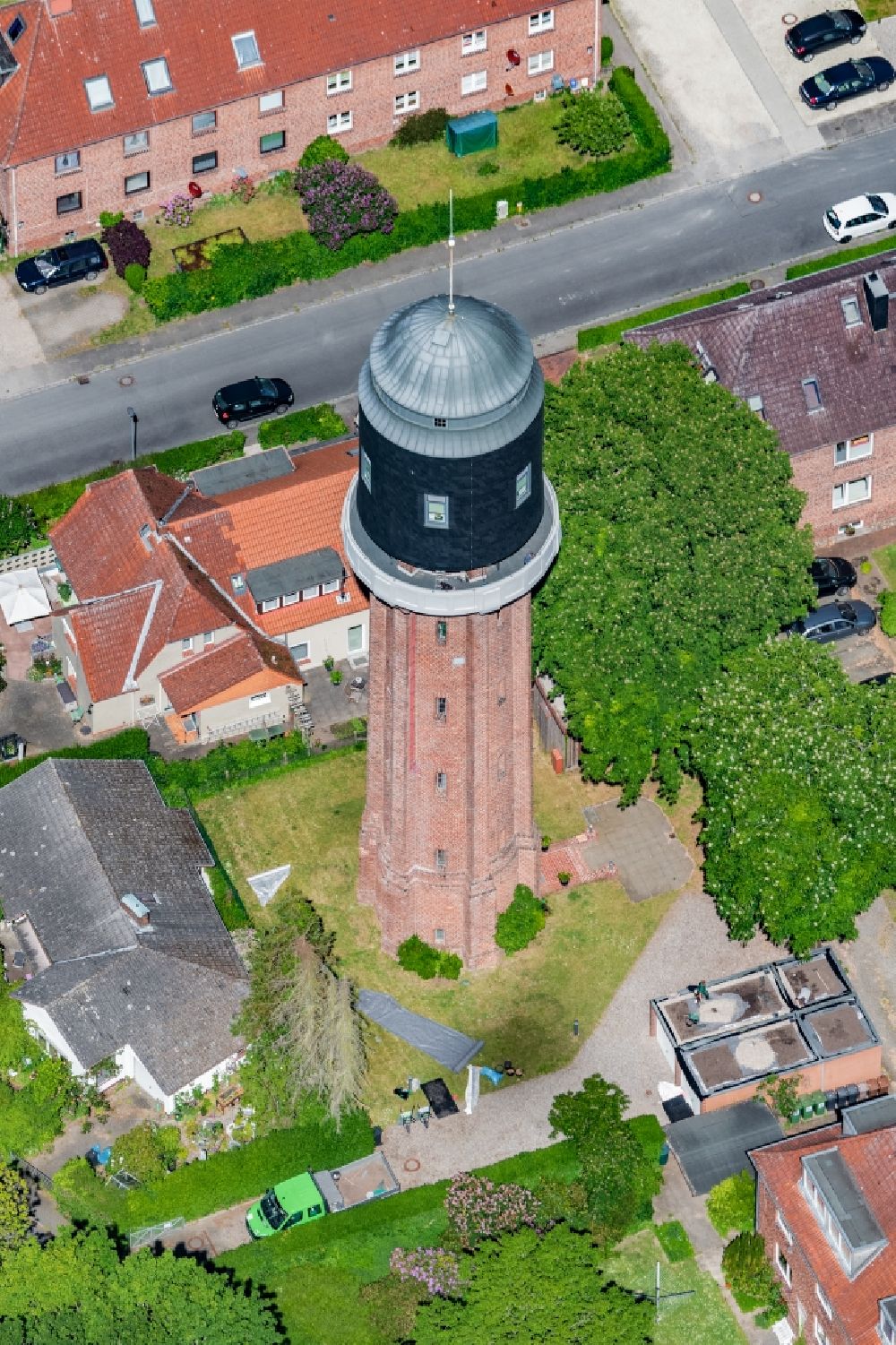 Plön von oben - Wasserturm in Plön im Bundesland Schleswig-Holstein, Deutschland
