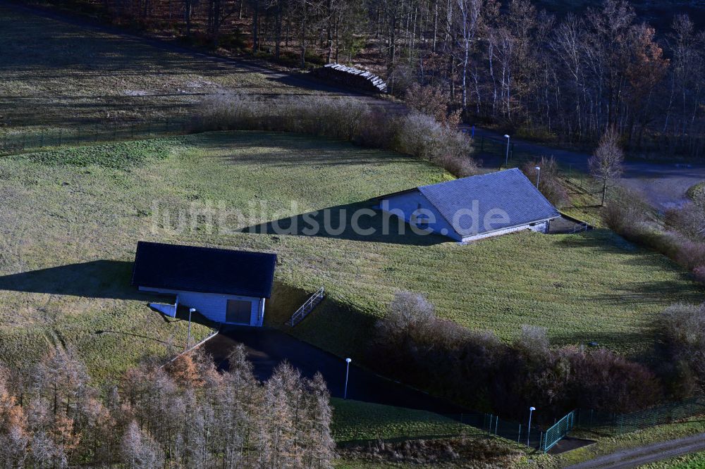 Staitz aus der Vogelperspektive: Wasserwerk - Erdspeicher Anlage in Staitz im Bundesland Thüringen, Deutschland