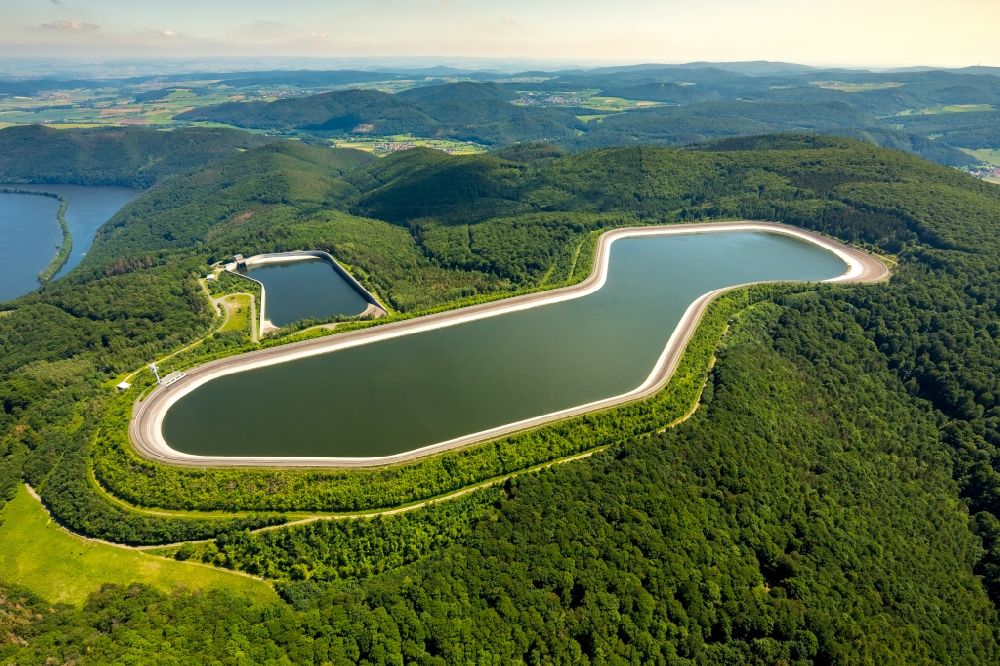 Luftbild Edertal - Wasserwerk - Hochspeicher Anlage in Edertal im Bundesland Hessen, Deutschland