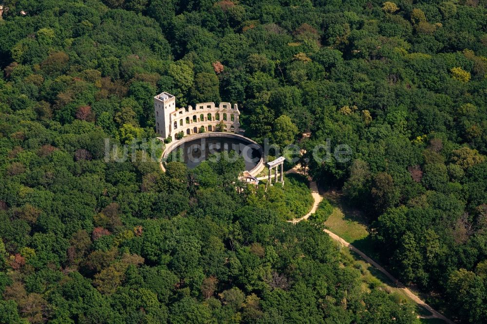Luftbild Potsdam - Wasserwerk - Hochspeicher Anlage in Potsdam im Bundesland Brandenburg, Deutschland