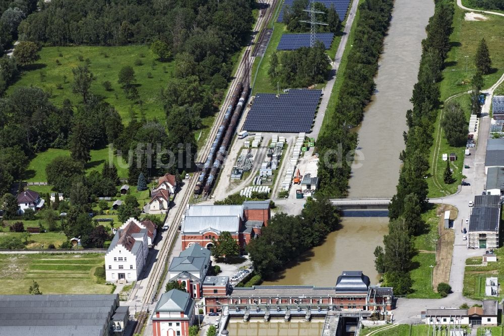 Luftaufnahme Gersthofen - Wasserwerk und Wasserkraftwerk in Gersthofen im Bundesland Bayern, Deutschland