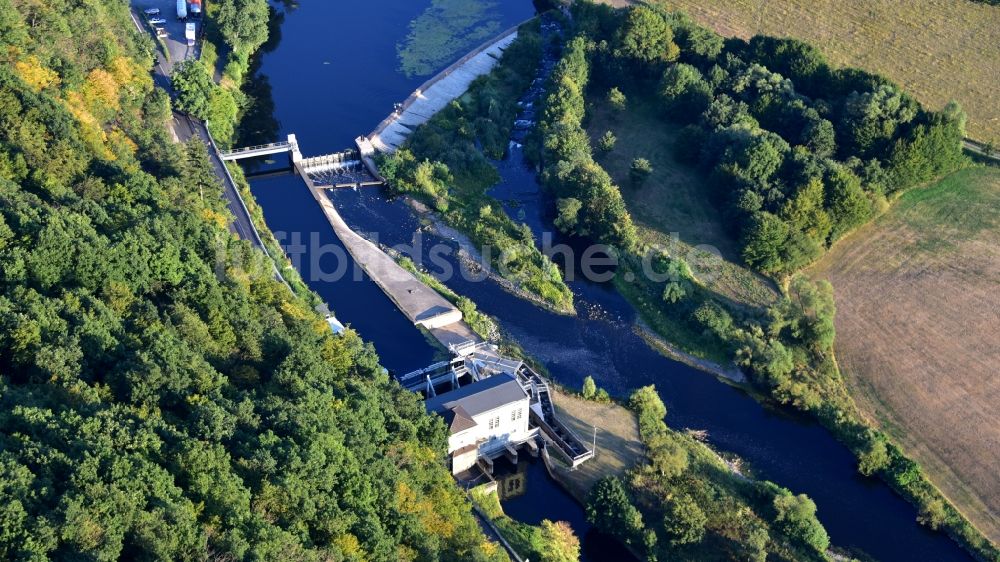 Luftaufnahme Windeck - Wasserwerk und Wasserkraftwerk Unkelmühle im Ortsteil Alzenbach in Windeck im Bundesland Nordrhein-Westfalen, Deutschland