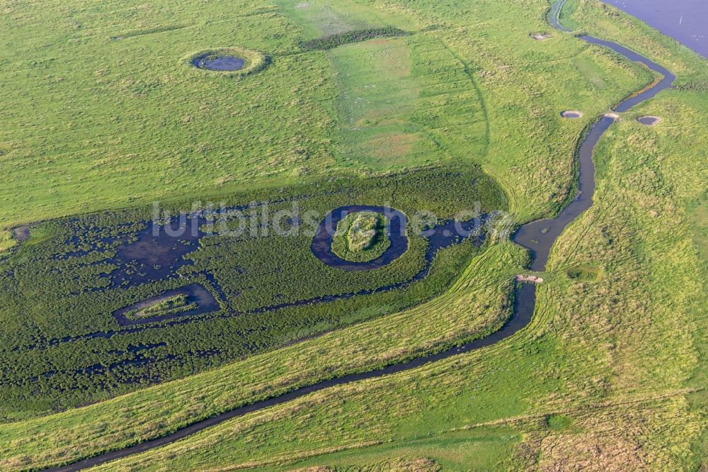 Luftbild Karolinenkoog - Watt- Bereichen am Flußverlauf der Eider im Naturschutzgebiet Oldensworter Vorland in Karolinenkoog im Bundesland Schleswig-Holstein, Deutschland