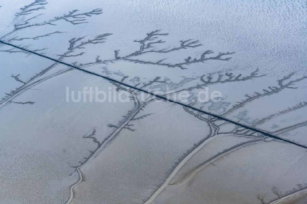 Luftbild Bunde - Wattenlandschaft am Flußverlauf der Ems in Bunde im Bundesland Niedersachsen, Deutschland