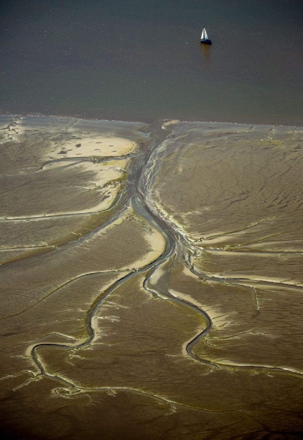 Luftaufnahme Wedel - Wattenmeer - artige Sandaufspülungen am Ufer der Elbe bei Wedel im Bundesland Schleswig-Holstein
