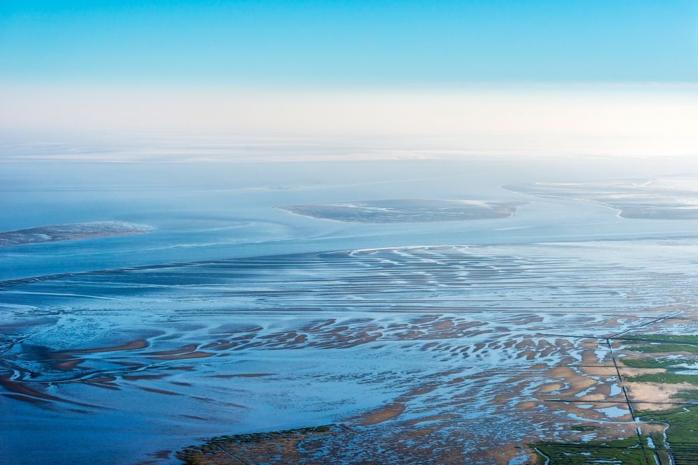 Luftbild Hornhuizen - Wattenmeer der Nordsee- Küste in Hornhuizen in Groningen, Niederlande