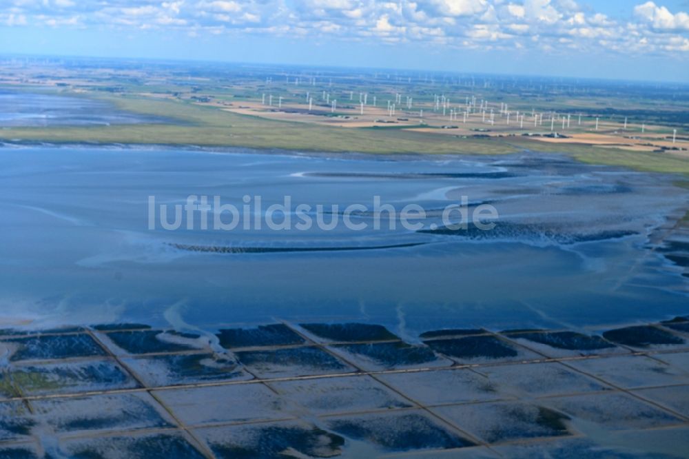 Luftbild Nordstrand - Wattenmeer der Nordsee- Küste in Nordstrand im Bundesland Schleswig-Holstein, Deutschland
