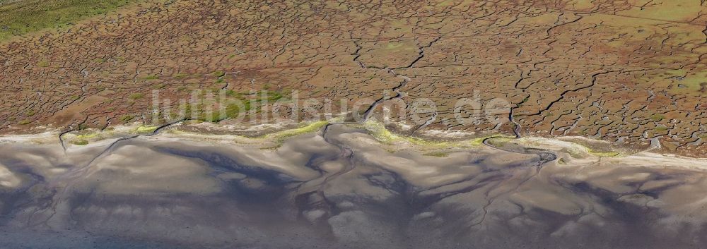 Luftaufnahme List - Wattenmeer der Nordsee- Küste im Ortsteil Ellenbogen in List auf Sylt im Bundesland Schleswig-Holstein, Deutschland