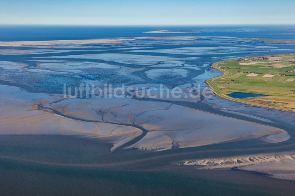 Luftbild Pellworm - Wattenmeer der Nordsee- Küste in Pellworm im Bundesland Schleswig-Holstein, Deutschland