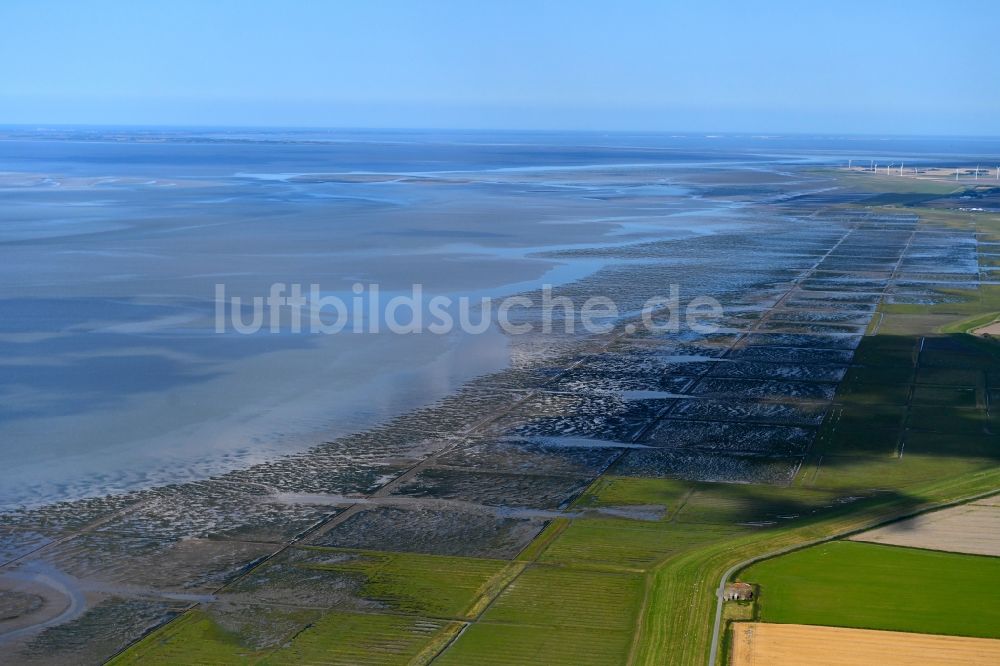 Luftbild Dagebüll - Wattenmeer der Nordsee- Küste in Dagebüll im Bundesland Schleswig-Holstein, Deutschland