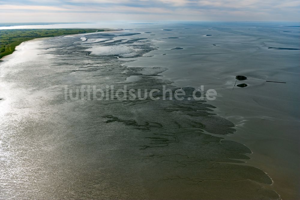 Nordenham von oben - Wattenmeer der Nordsee- Küste in Nordenham im Bundesland Niedersachsen, Deutschland