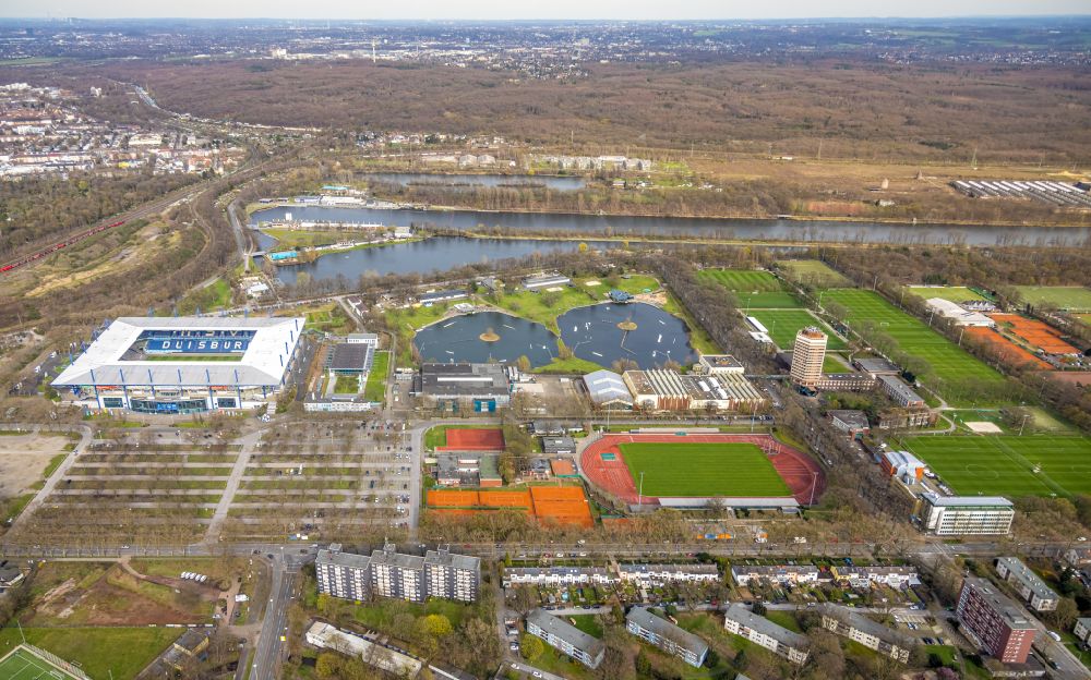 Duisburg aus der Vogelperspektive: Wedau Sportpark mit der Schauinsland-Reisen-Arena in Duisburg im Bundesland Nordrhein-Westfalen, Deutschland