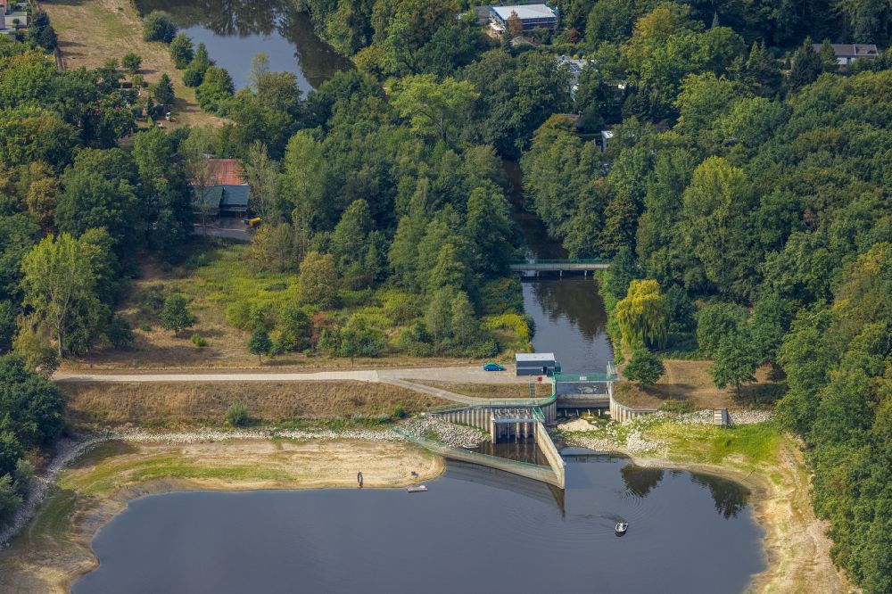 Luftbild Haltern am See - Wehr an der Talsperre Hullern in Haltern am See im Bundesland Nordrhein-Westfalen, Deutschland