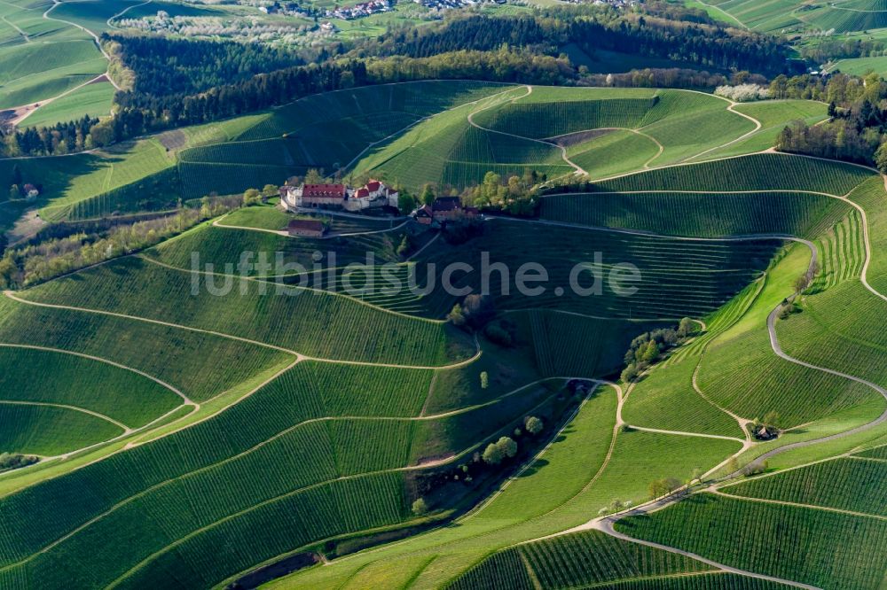 Durbach von oben - Weinbergs- Landschaft der Winzer- Gebiete in Durbach im Bundesland Baden-Württemberg, Deutschland