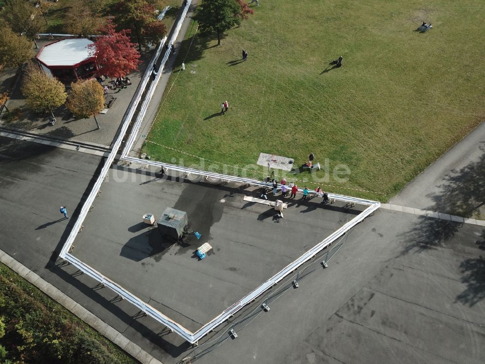 Luftbild Ronneburg - Weltrekordversuch in der Parkanlage Neue Landschaft in Ronneburg im Bundesland Thüringen, Deutschland