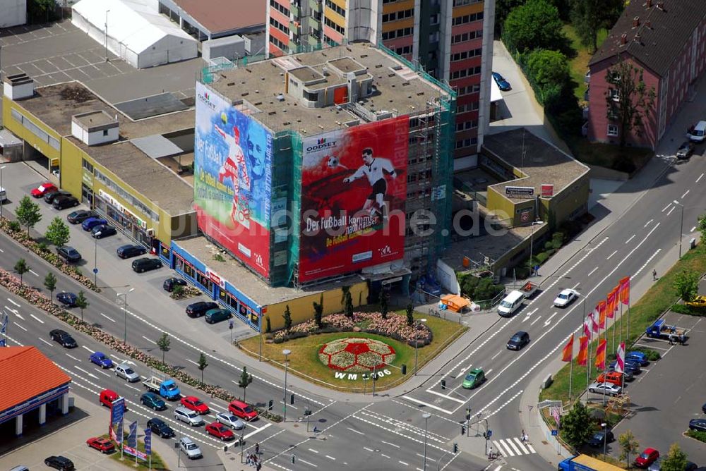 Kaiserslautern von oben - Werbung zur Fußball-Weltmeisterschaft 2006