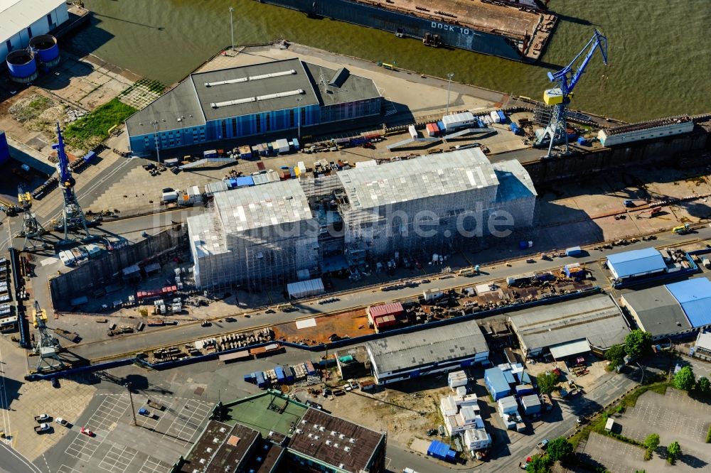 Luftbild Hamburg - Werftgelände der Blohm + Voss Dock Elbe 17 in Hamburg, Deutschland