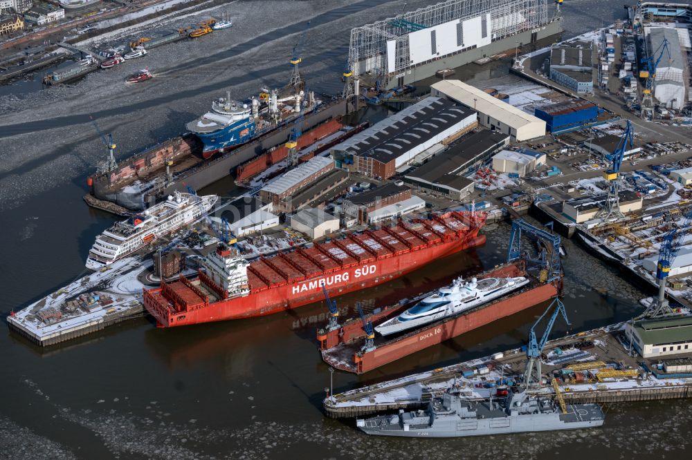 Luftaufnahme Hamburg - Werftgelände der Blohm+Voss GmbH in Hamburg