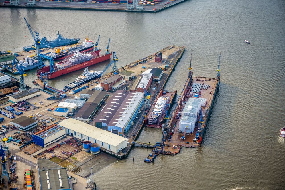 Luftbild Hamburg - Werftgelände der Blohm+Voss GmbH in Hamburg