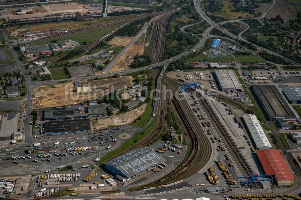 Luftbild Rostock - Werftgelände der Neptun Werft in Rostock im Bundesland Mecklenburg-Vorpommern, Deutschland