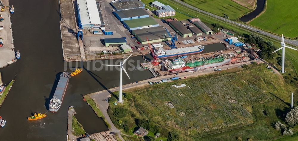 Luftbild Husum - Werftgelände im Ortsteil Rödemis in Husum im Bundesland Schleswig-Holstein, Deutschland