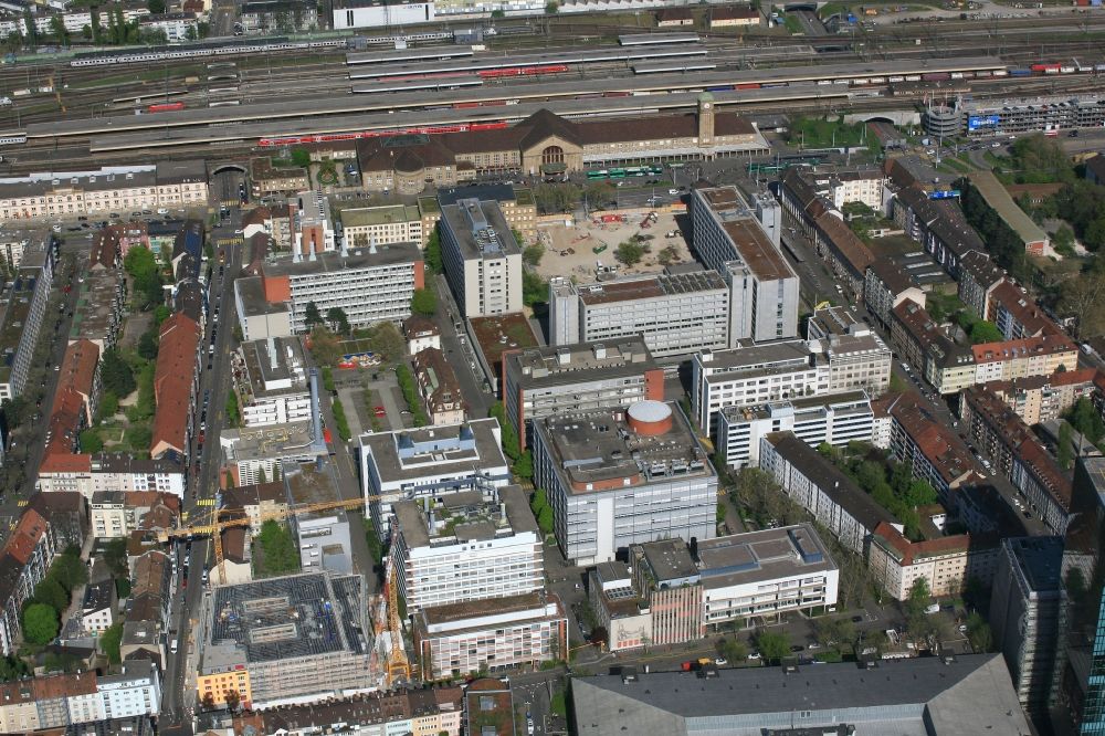 Basel von oben - Werksareal der Syngenta auf dem Rosental - Areal beim Badischen Bahnhof in Basel in der Schweiz