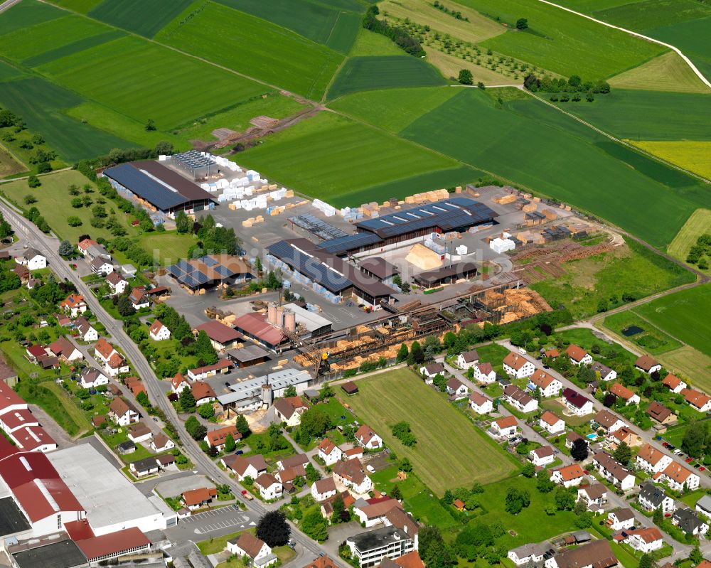 Luftbild Wain - Werksgelände der Firma Holzwerk Baur GmbH in Wain im Bundesland Baden-Württemberg, Deutschland