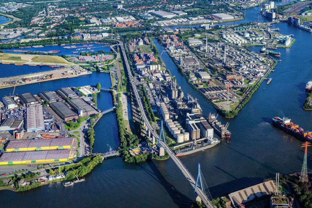 Luftbild Hamburg - Werksgelände ADM Futtermittel, Getreide, Ölsaaten und Pflanzenöle in Hamburg, Deutschland
