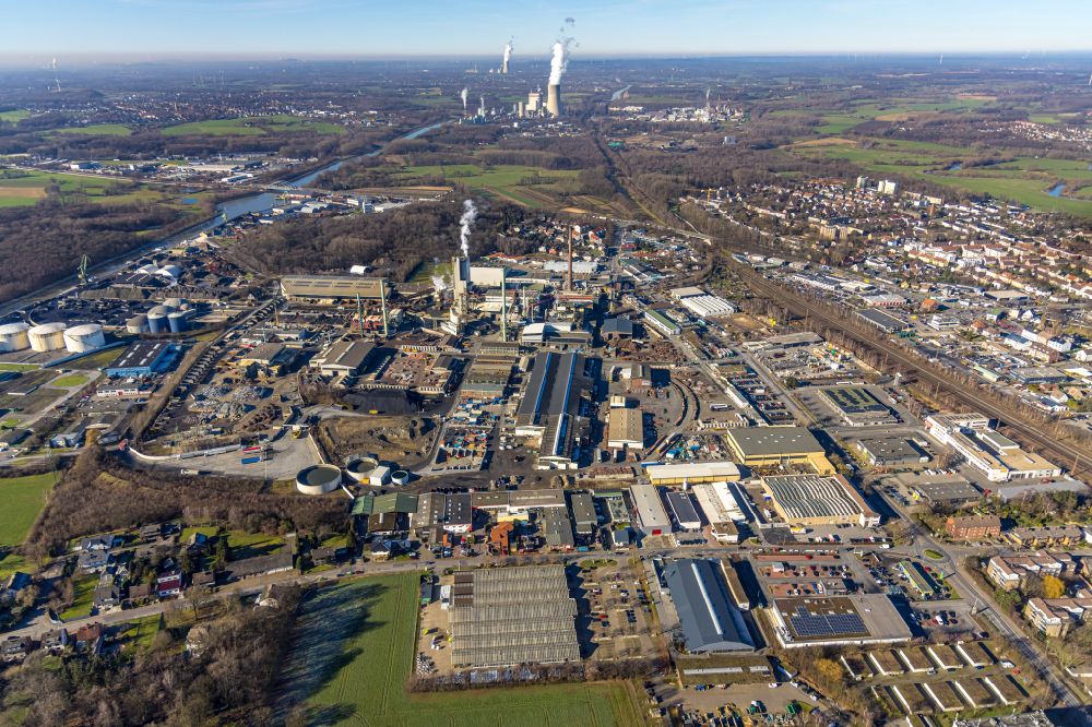 Luftbild Lünen - Werksgelände der Aurubis AG in Lünen im Bundesland Nordrhein-Westfalen, Deutschland