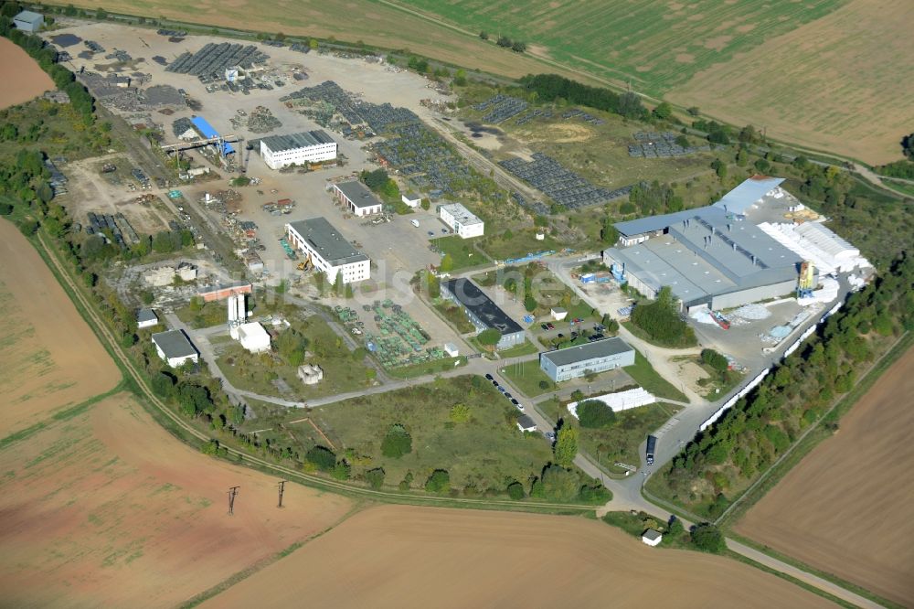 Luftbild Rockensußra - Werksgelände der Battle Tank Dismantling GmbH Koch (BTD) in Rockensußra im Bundesland Thüringen