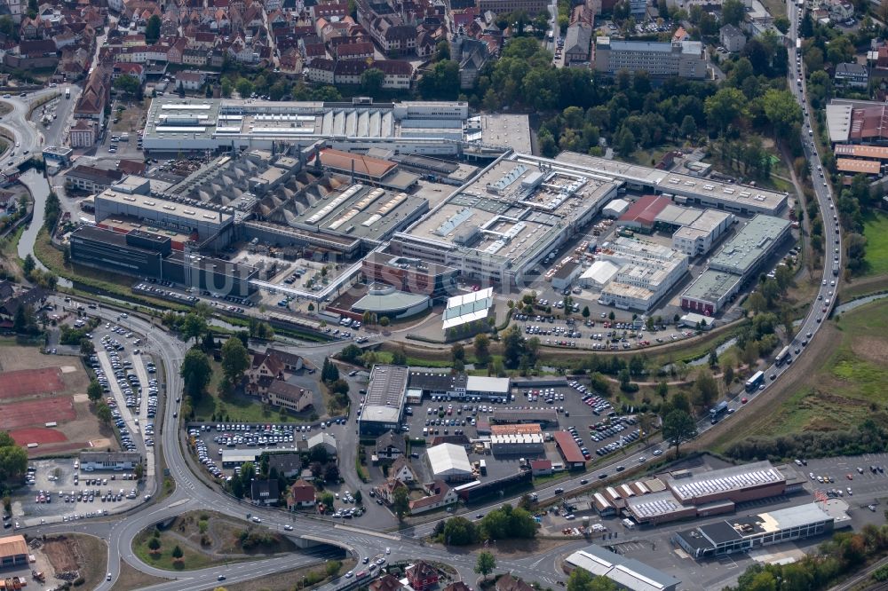 Lohr am Main von oben - Werksgelände der Bosch Rexroth AG Zum Eisengießer in Lohr am Main im Bundesland Bayern, Deutschland