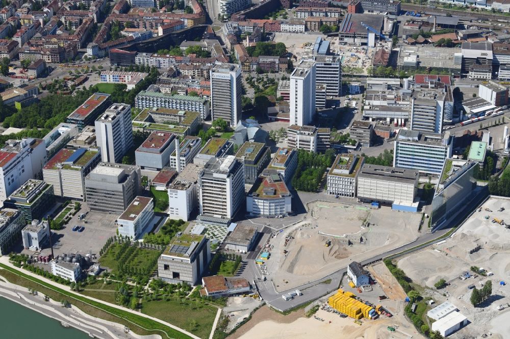 Luftbild Basel - Werksgelände und Campus des Pharmakonzerns Novartis in Basel in der Schweiz