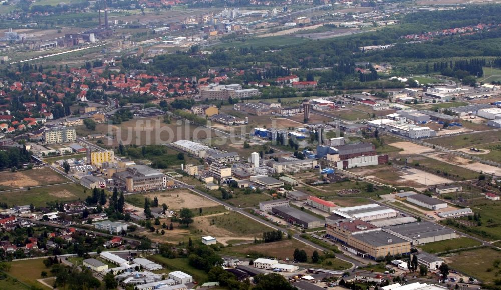 Luftbild Wolfen - Werksgelände des Chemieproduzenten Chemiepark Bitterfeld - Wolfen in Wolfen im Bundesland Sachsen-Anhalt, Deutschland