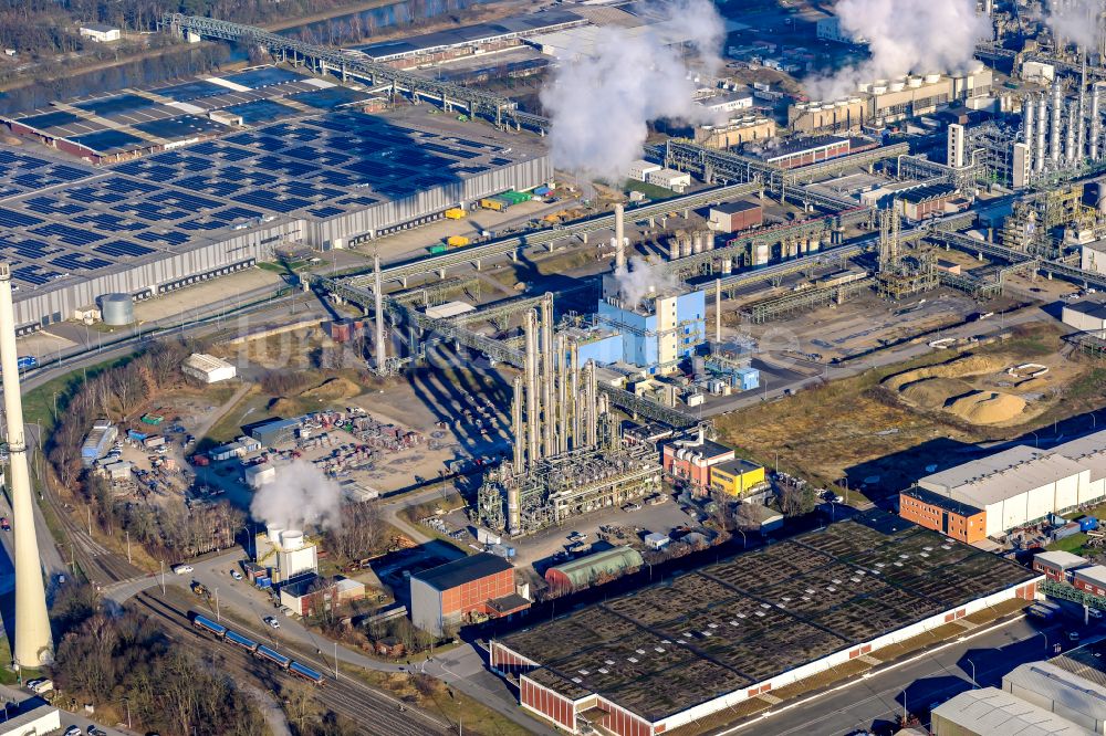 Luftbild Marl - Werksgelände des Chemieproduzenten Chemiepark Marl an der Paul-Baumann Straße in Marl im Bundesland Nordrhein-Westfalen, Deutschland