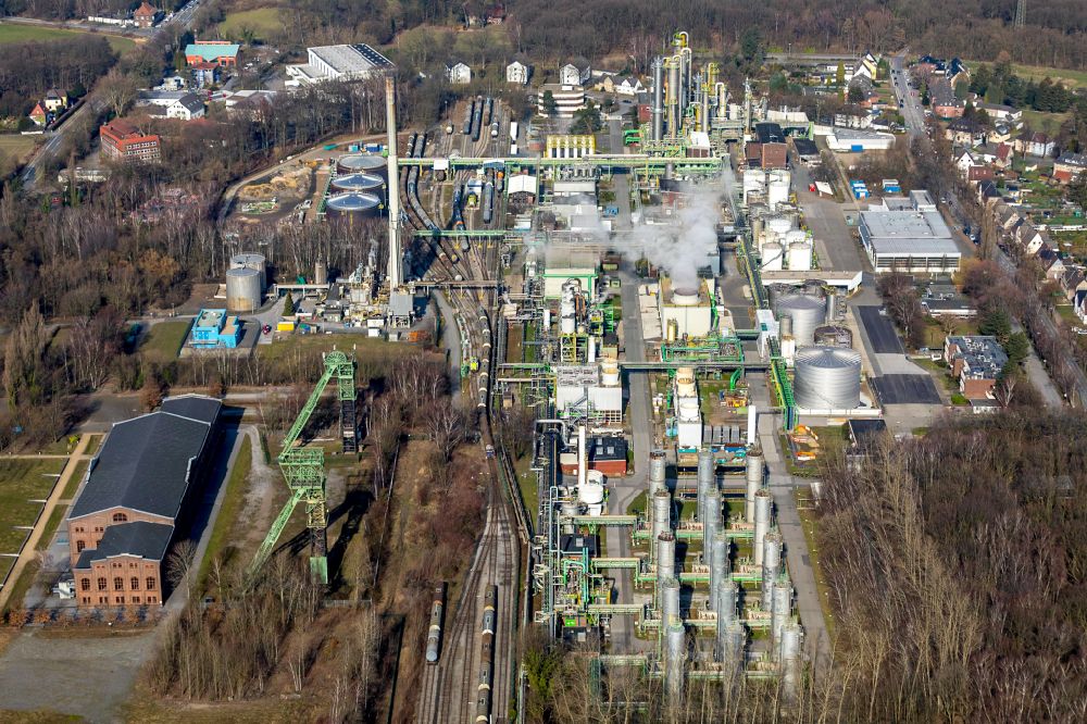 Luftbild Gladbeck - Werksgelände des Chemieproduzenten Ineos Phenol GmbH im Ortsteil Zweckel in Gladbeck im Bundesland Nordrhein-Westfalen, Deutschland