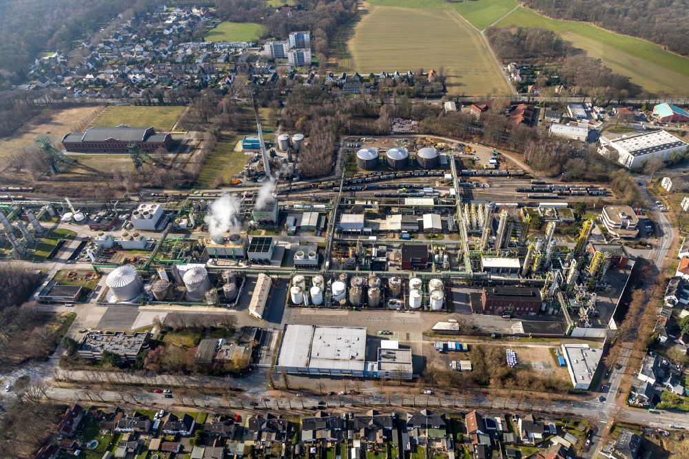 Luftaufnahme Gladbeck - Werksgelände des Chemieproduzenten Ineos Phenol GmbH im Ortsteil Zweckel in Gladbeck im Bundesland Nordrhein-Westfalen, Deutschland
