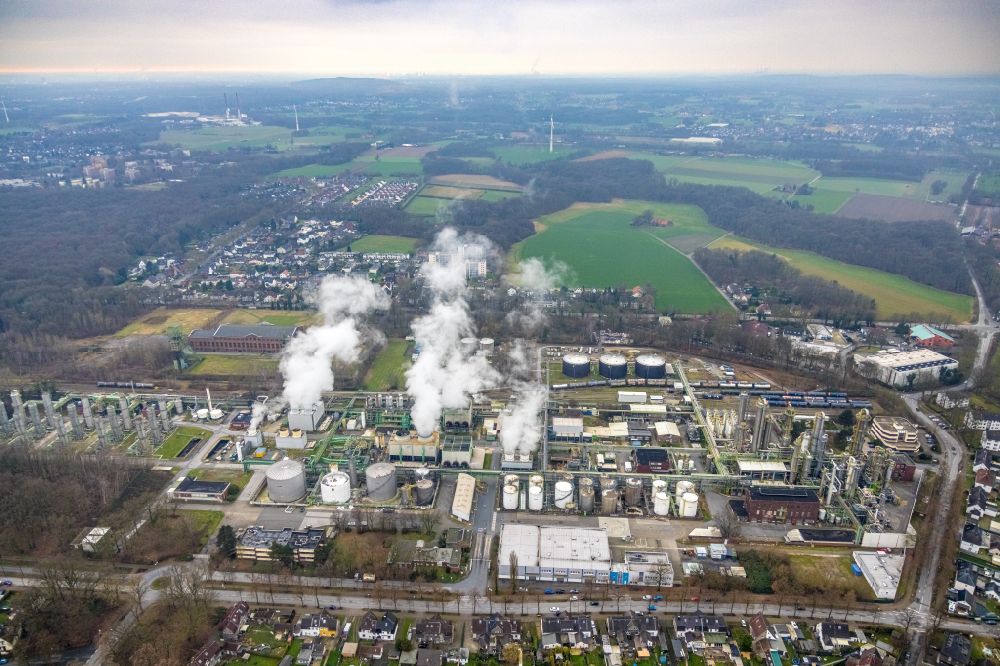 Luftbild Gladbeck - Werksgelände des Chemieproduzenten Ineos Phenol GmbH im Ortsteil Zweckel in Gladbeck im Bundesland Nordrhein-Westfalen, Deutschland