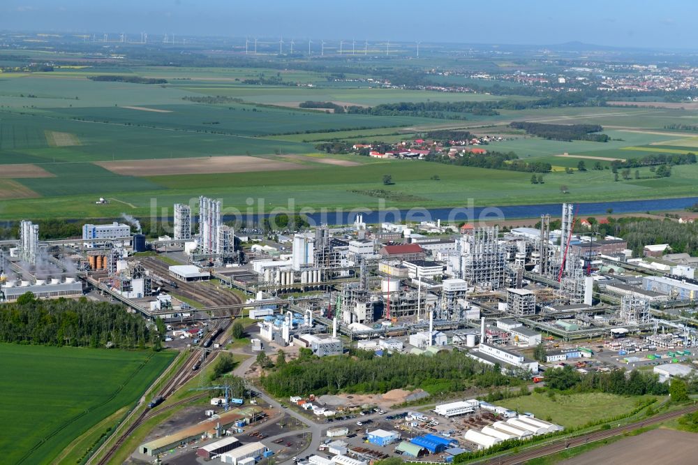 Luftbild Nünchritz - Werksgelände des Chemieproduzenten Wacker Chemie AG, Werk Nünchritz in Nünchritz im Bundesland Sachsen, Deutschland