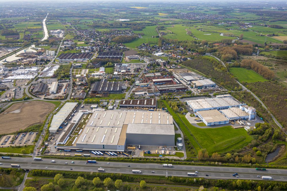 Hamm aus der Vogelperspektive: Werksgelände der Claas Service and Parts GmbH in Hamm im Bundesland Nordrhein-Westfalen, Deutschland