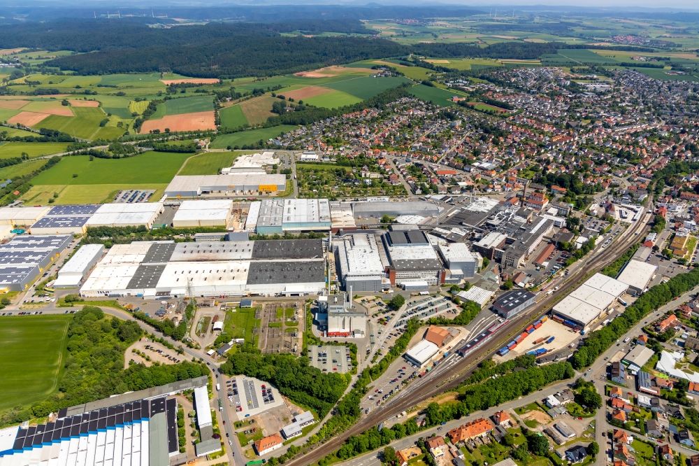 Korbach von oben - Werksgelände der ContiTech AG in Korbach im Bundesland Hessen, Deutschland