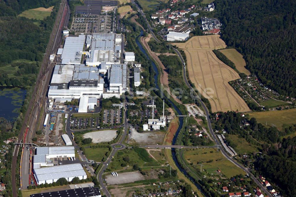 Eisenach aus der Vogelperspektive: Werksgelände der der Adam Opel AG in Eisenach im Bundesland Thüringen, Deutschland