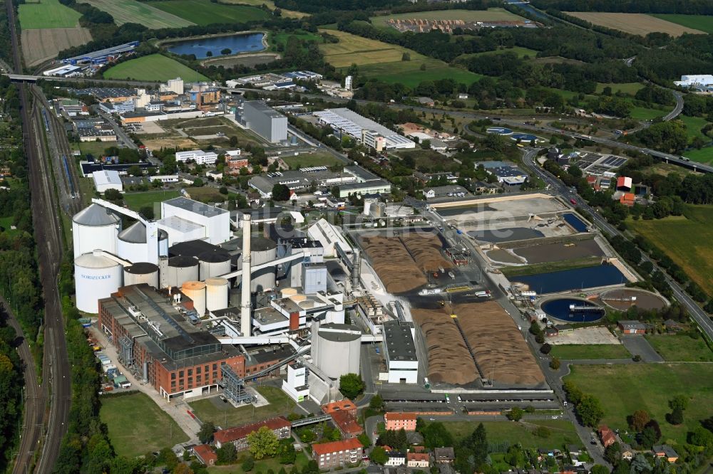 Uelzen von oben - Werksgelände der der Nordzucker AG in Uelzen im Bundesland Niedersachsen, Deutschland
