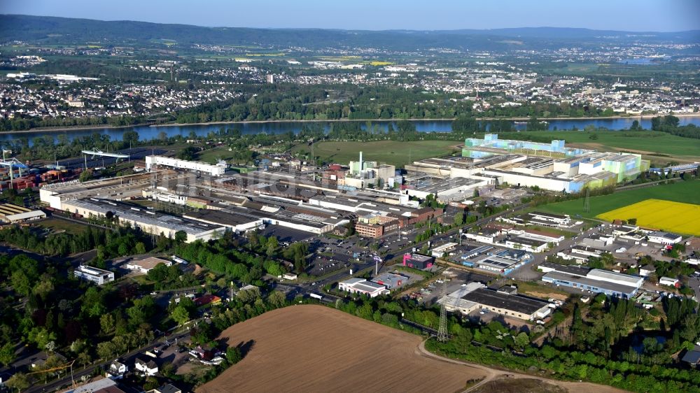 Luftaufnahme Andernach - Werksgelände der der thyssenkrupp Rasselstein GmbH in Andernach im Bundesland Rheinland-Pfalz, Deutschland